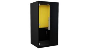 Black Laminate phoneBOX with Yellow Felt